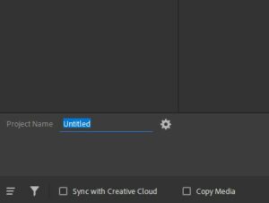 Adobe Premiere Rush - create new project, sync with creative cloud