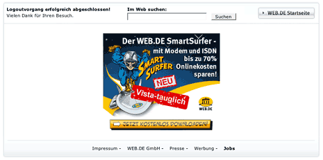 Webdesign Logout Seite